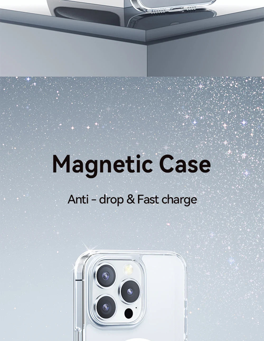 Magnetic Transparent Case For iPhone 15 14 13 Pro Max Case For Magsafe Wireless Charge Shockproof Cover Anti-fall