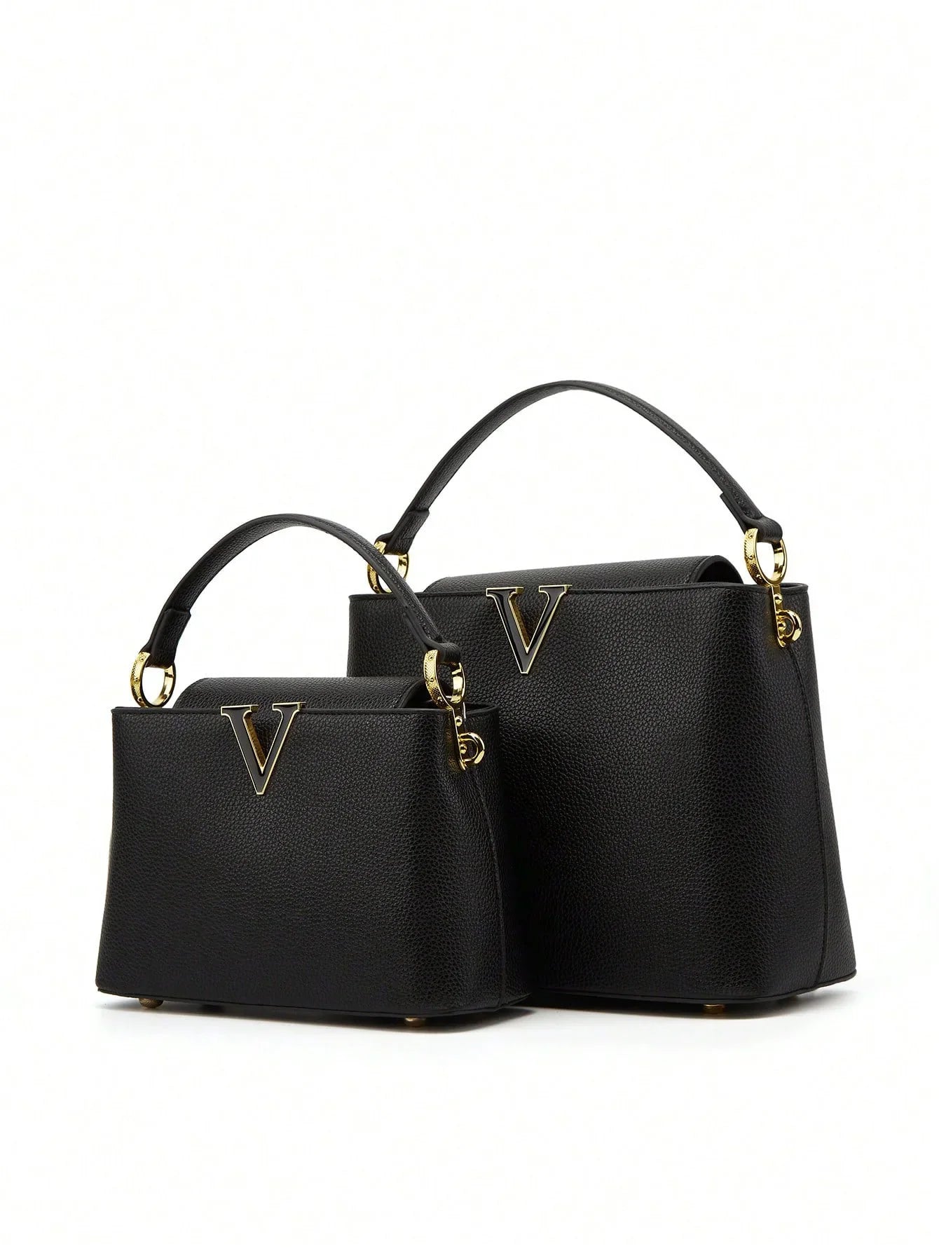 New 2025 simple V-shaped decorative handheld fashionable messenger bag trendy bucket women's small bag