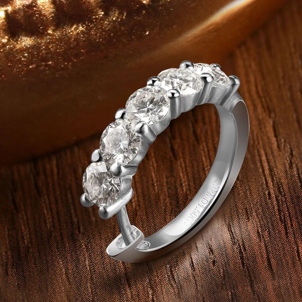 D Color Moissanite Loop Earring 925 Sterling Sliver Plated with 18k White Gold Earring for Women Sparkling Fine Jewelry