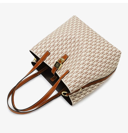 Women's Large Capacity Handbag Daily Commuting High-end Versatile PU Material Letter Printed Design Women's Crossbody Bag