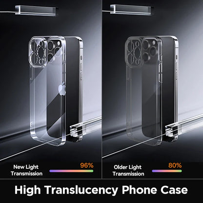 Case For iPhone 16 15 Pro Max Case Crystal Transparent PC Anti-Yellow Lens Protection Cover For iPhone 16 Pro Max Case