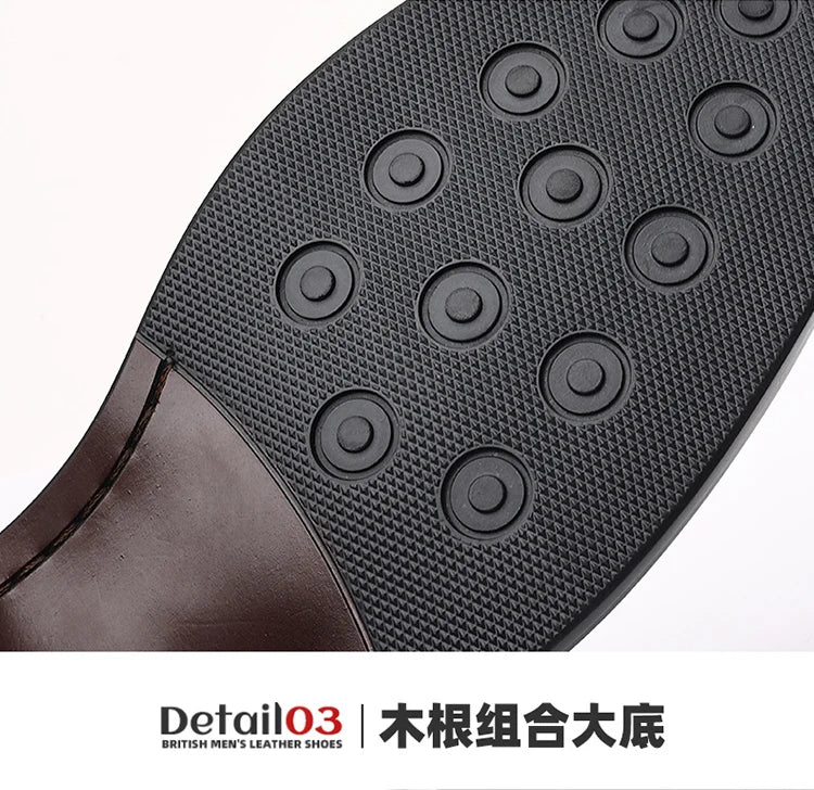 Men's Leather Shoes Genuine Leather High-end Brand One-pedal Formal Business 2025 New Shoes Glossy Doudou  Wedding  Dress Shoes