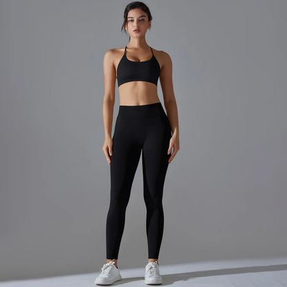 Ribbed Set Woman 2 Piece Seamless Yoga Set Gym Wear Push Up Sports Bra Leggings For Women Workout Outfit Sportswear Tracksuit