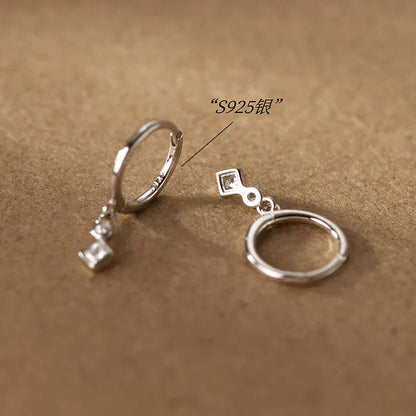 925 Sterling Silver Luxury Zircon Statement Charms Drop Earrings for Women Fashion European Huggies Party Dangle Jewelry