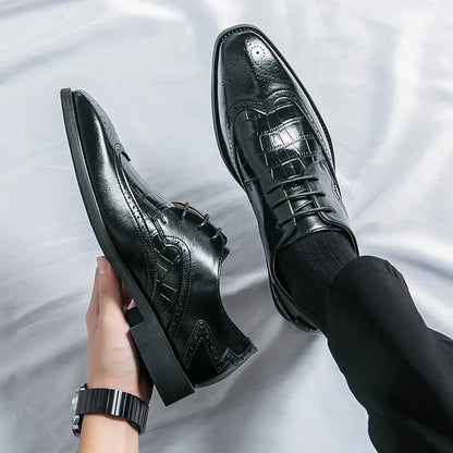 Brock British Korean version high-end suit shoes wedding small leather shoes men's business formal wear trendy men's shoes