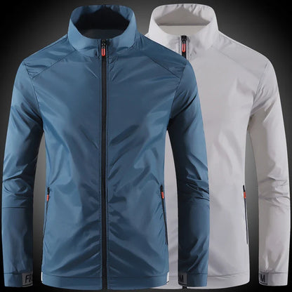 Men's sun protection clothes for summer ultra-thin breathable ice silk trendy fashion UV resistant air conditioning jacket jacke