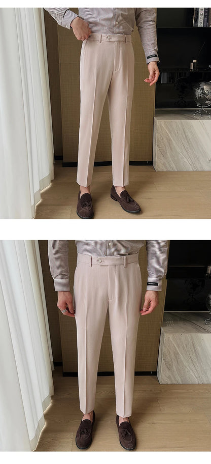 ( Jacket + Vest + Pants ) High-end Men's Slim Business Casual Suit Groom Wedding Dress Party Suit Blazers Waist Coat Trousers