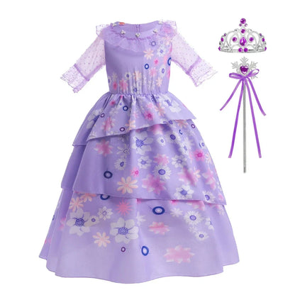Isabella Charm Dress Girl Princess Dress Fantasy Party Kid Clothes Halloween Christmas Birthday Party Outfits