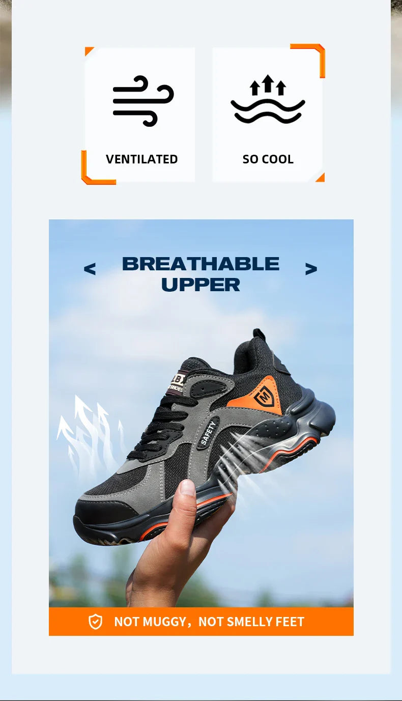 Lightweight Safety Shoes Men Work Shoes Steel Toe Cap Working Boots Sneakers Man Anti Puncture Breathable Sport Work Footwear