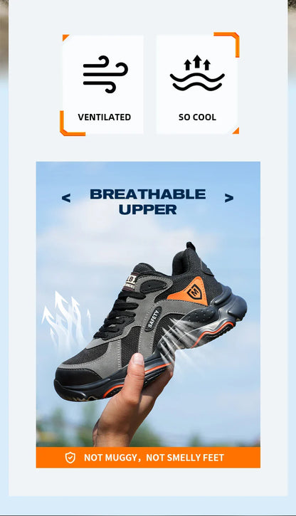 Lightweight Safety Shoes Men Work Shoes Steel Toe Cap Working Boots Sneakers Man Anti Puncture Breathable Sport Work Footwear