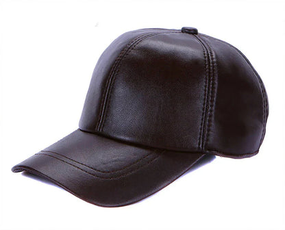 New 2026 Street Hip Hop Hat Leather Hat Fashion Adult Leather Hat Men's Warm Leather Baseball Cap Male Men Outdoor Windproof Hat