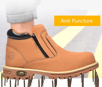 2025 Work Shoes for Men Waterproof Safety Shoes Man Anti Spark Leather Boots Man Anti Puncture Anti Slip Welder Shoe