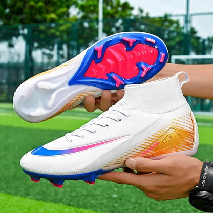 New Men Football Boots Match Long Spikes Soccer Shoes Cleats Boys Comfortable Training Sport Adult Breathable Outdoor Non Slip