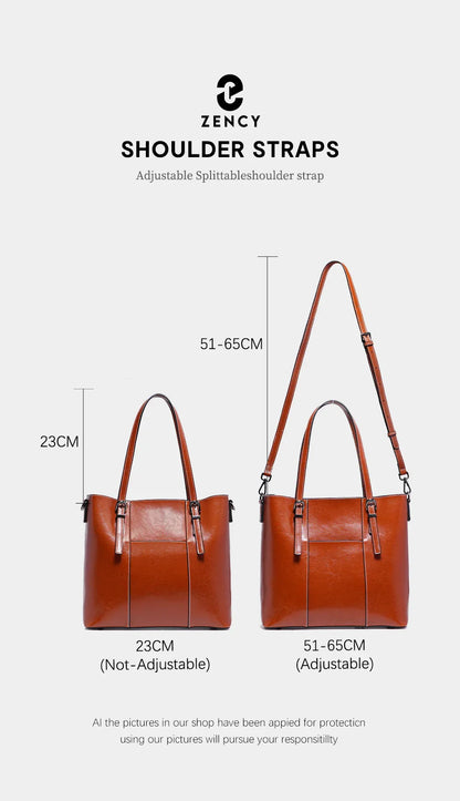High Quality Women's Genuine Leather Tote Lady Luxury Designer Cowhide Shoulder Bag Large Capacity OL Handbag Shopper Bag