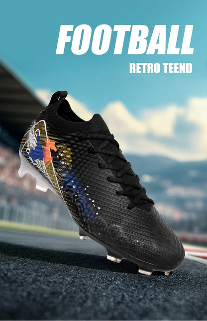 New Men Football Boots Cleats Training Shoes Soccer Shoes Non-Slip Match Ultralight Soccer FG Long Spikes Outdoor Drop Shipping
