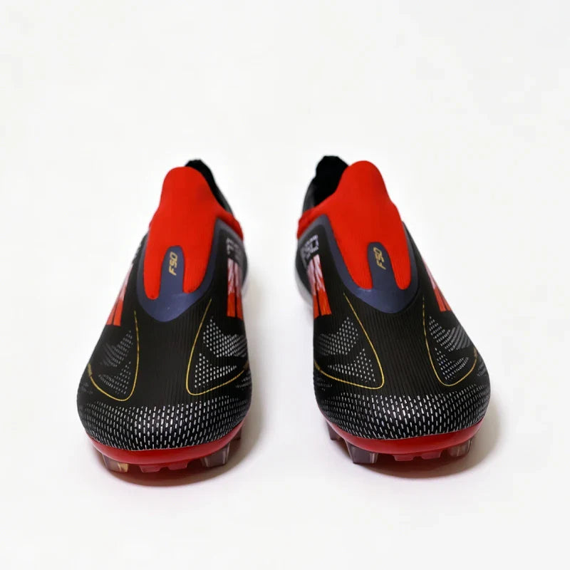 2555 High Quality Mens Soccer Shoes SLIP-ON Non-Slip Turf Soccer Cleats Boys TF/FG Training Football Boots Chuteira Campo F50