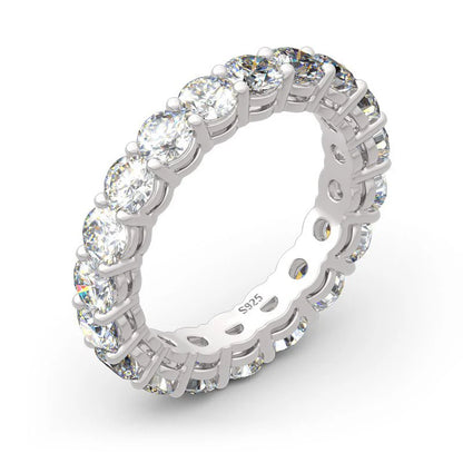 Personalized Moissanite Full Eternity Bands 925 Sterling Silver Ring For Women Girl Fine Jewelry 5mm 3mm D Moissanite Ring
