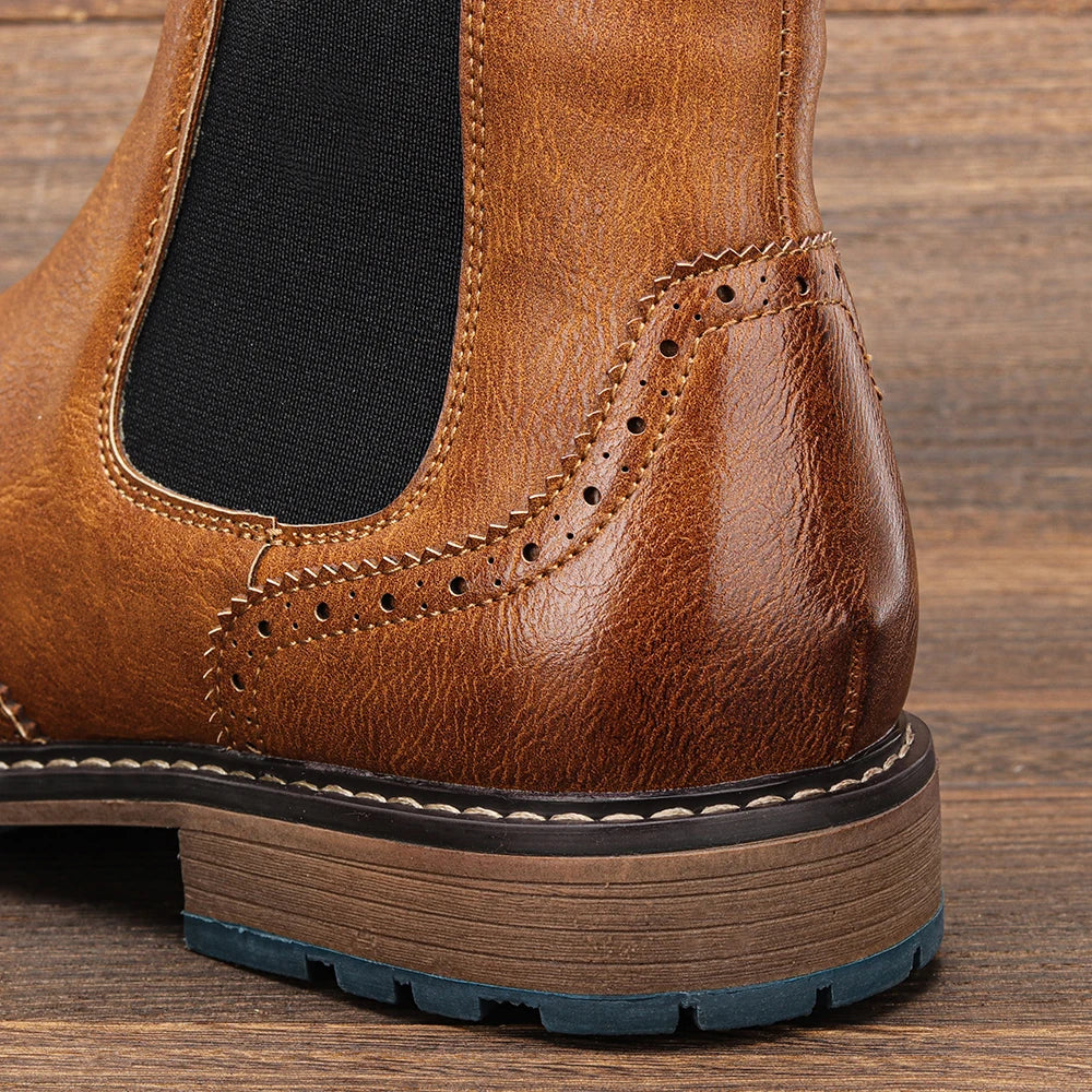 Size 8-13 Retro Men Boots 2025 Fashion Comfortable Spring Leather Boots