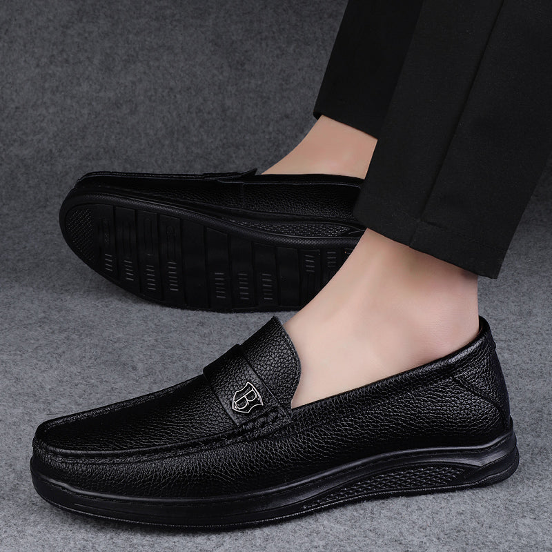 Genuine Leather Casual Shoes Men Handmade Slip on Platform Walking Shoes Outdoor Footwear Driving Loafers Breathable Sneakers