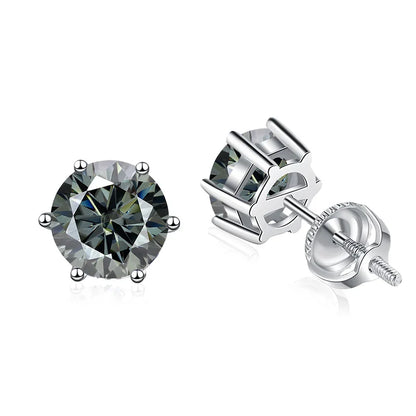 0.5ct 1ct Pink Grey Black Moissanite Earrings for Women 925 Sterling Silver Screw Earrings Women's Earrings Fine Jewelry