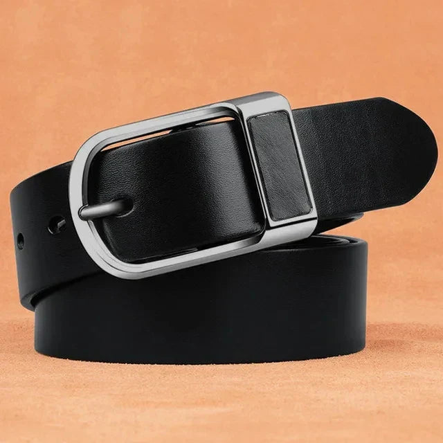 Genuine Leather For Men's High Quality Buckle Jeans Cowskin Casual Belts Business Cowboy Waistband Male Fashion Designer 2024New