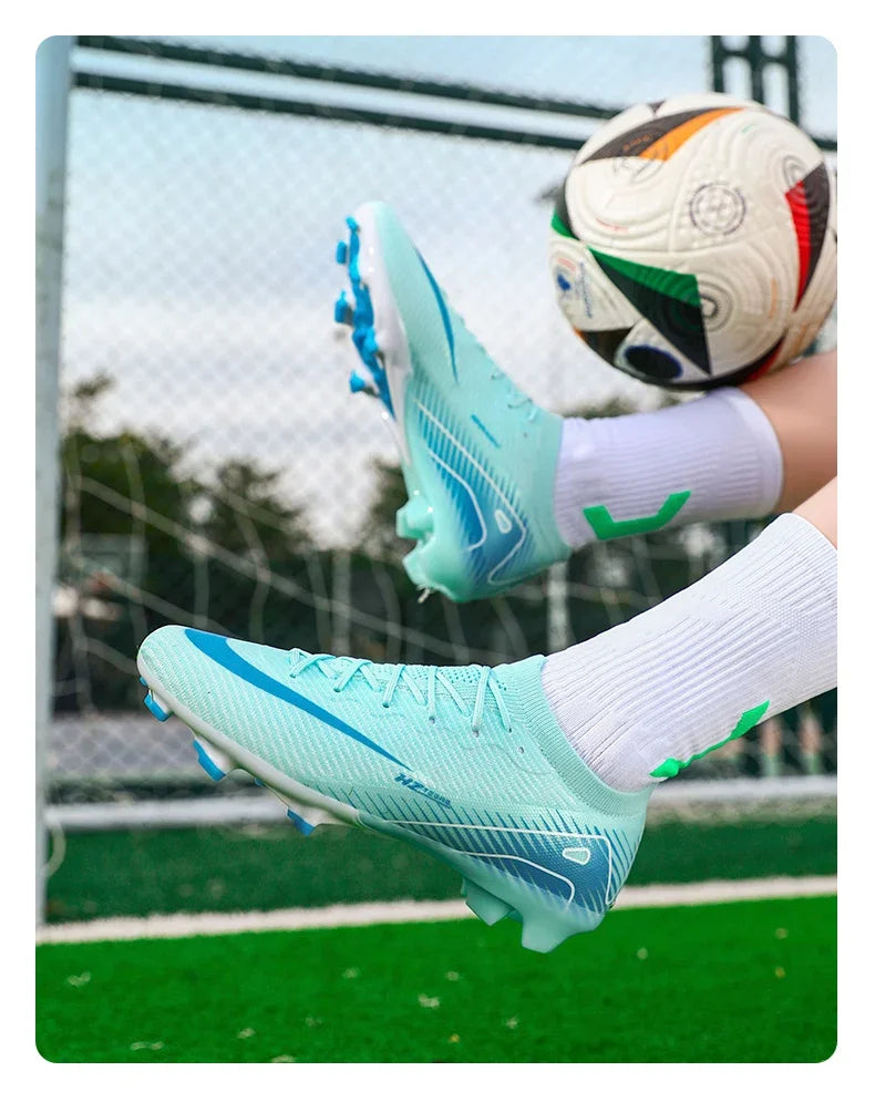 New Men Football Boots Ultralight Soccer Shoes Cleats Long Spikes Match Breathable Indoor Sneakers Training Drop Shipping