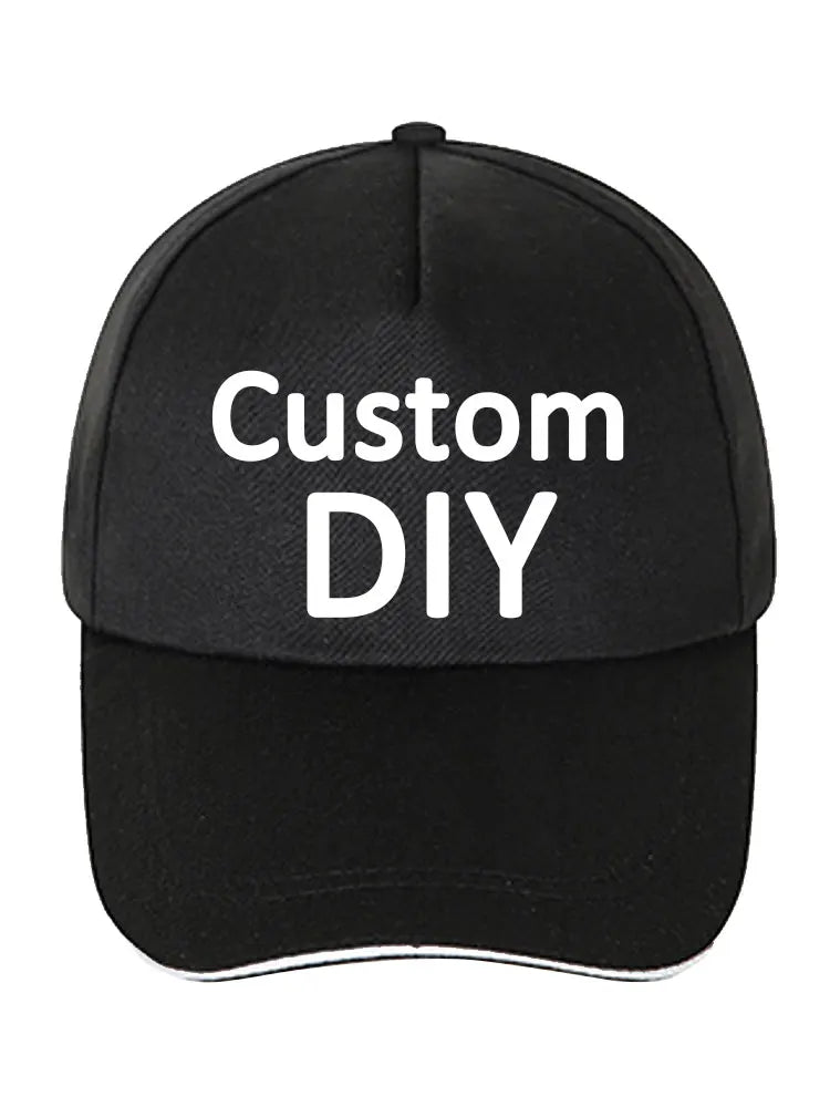 Custom DIY Baseball Caps For Men Woman Hat Custom Logo Men's cap Print Text Design Trucker velcro Hat designer cap men