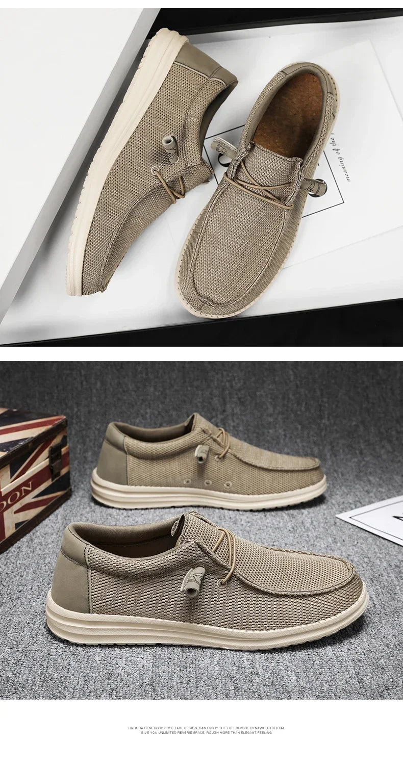 Sapatos de Lona Masculinos Casuais Slip On Alpargatas Homens Moccasins Mocassim Masculino Leve Respirável Tamanho Grande 50