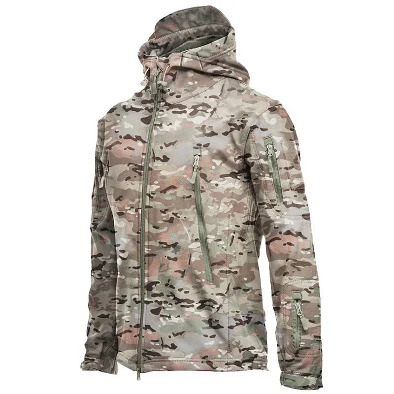 Military Waterproof Jacket Men's jacket Outdoor Soft Fleece Women's Windproof Breathable Thermal Hooded Suit Jackets
