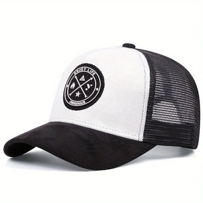 Mesh Baseball Cap Women Men Snapback Hat Casual Breathable Letter Icon