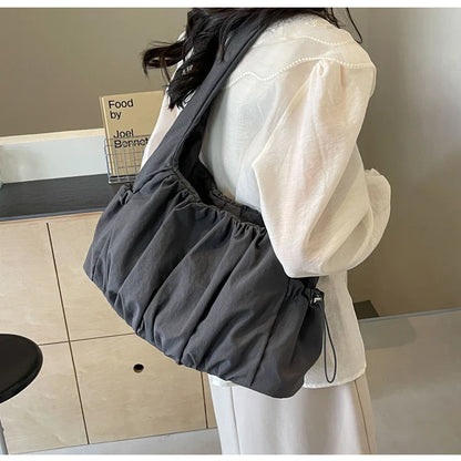 Hot Selling Fashion Nylon Pleated Women's Crossbody Bag 2026 New Casual Trend Versatile Large Capacity Tote Women's Shoulder Bag