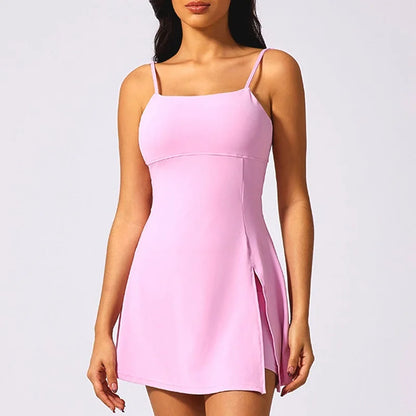 Safe Sports Dress Golf Tennis Gym Yoga Dresses Women Girl Running Workout Long Skirts Fitness Outdoor One Piece Dress