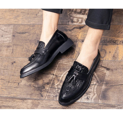 Men's Dress Shoes Formal Leather Loafers Male Tassel Social Casual Business Shoes For Men Wedding Office Party Leather Shoes