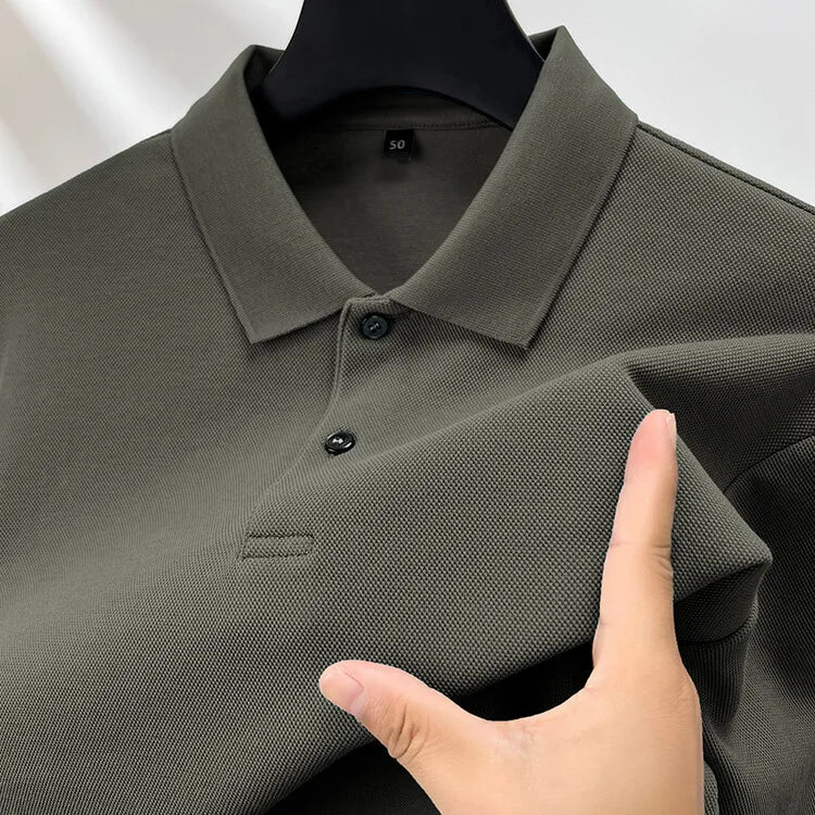 100% Cotton Polo Shirt, Four Seasons Universal  Leisure Long Sleeve, Breathable Lapels T-shirt, Perfect for Golf Sports Durable