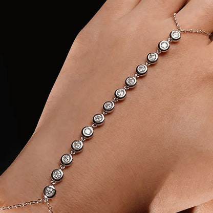 3mm Moissanite Bracelets for Women Girls 15-20cm Adjustable Chain 925 Sterling Silver Plated 18k Dainty Bubble Bracelet