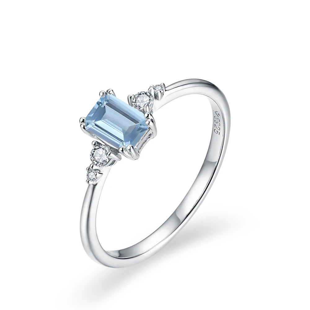 New Emerald Cut 0.6CT Moissanite Diamond Ring for Women DVVS1 Color Classic Engagement Wedding Fine Jewelry Luxury Gift