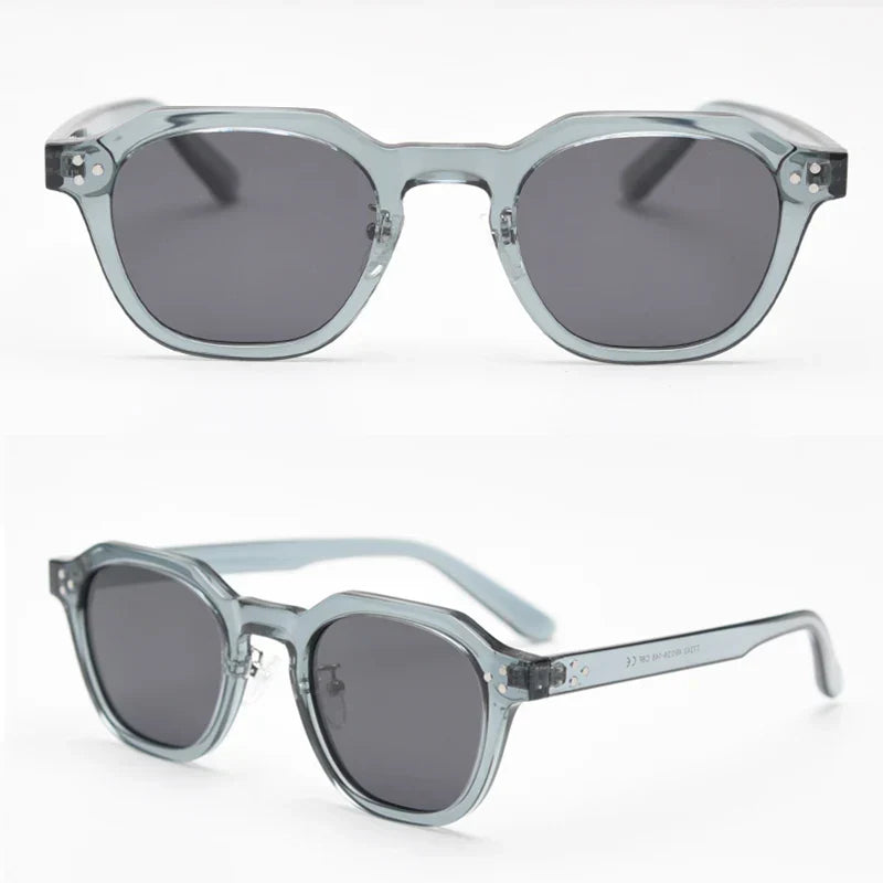 retro sun glasses for women TR90 frame polygon polarized sunglasses uv400 male green brown 2023 summer