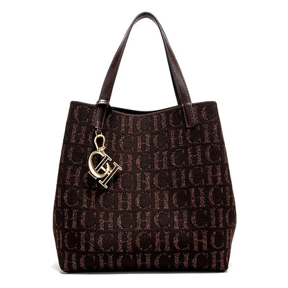 Ladies Shoulder Bag Simple Solid Colour Letter Print Design Ladies Tote Bag Large Capacity Daily Commuter Bag Ladies Crossbod