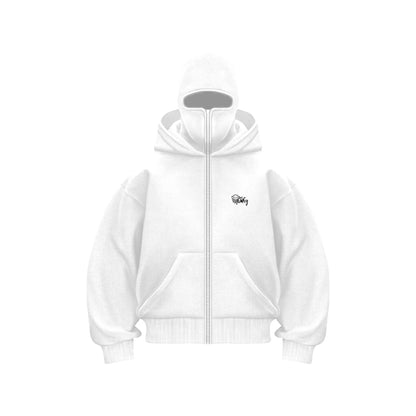 Men's Balaclava Zip Hoodie Winter Warm Casual Sweatshirt With Hooded Face Mask Zipper Design Sports Jacket Outdoor Activities