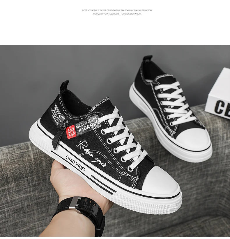 Men's plus size casual Canvas shoes summer soft-sole non-slip outdoor walking shoes fashion youth sports board shoes flat shoes