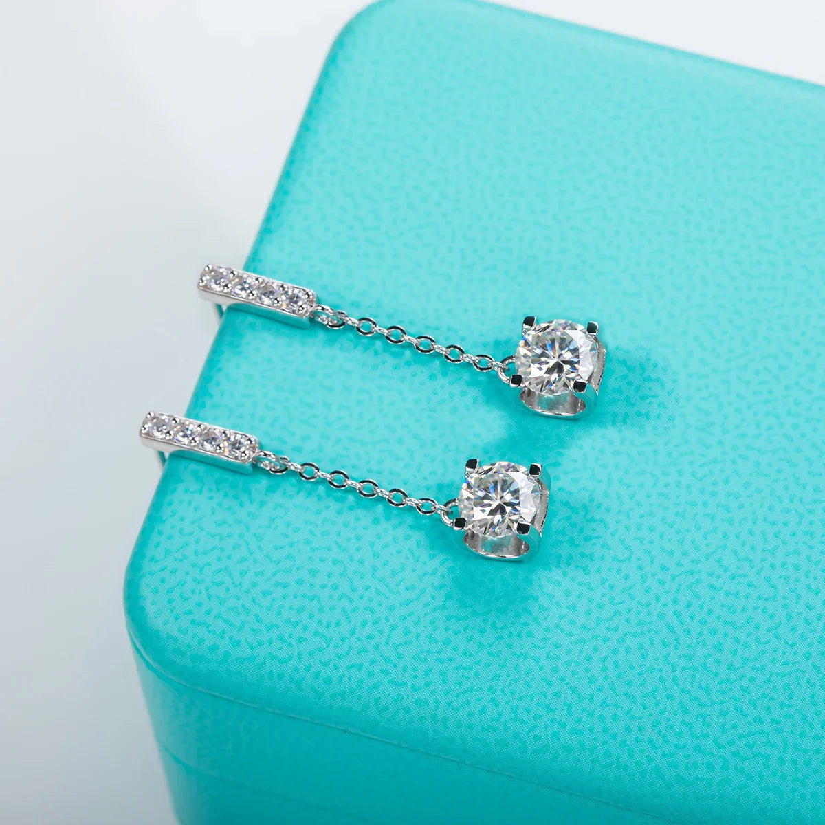 1 Carat D Color Moissanite Diamond Classic Earrings 18K White Gold Plated Charm Earrings For Women Jewelry Wholesale