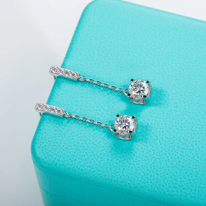 1 Carat D Color Moissanite Diamond Classic Earrings 18K White Gold Plated Charm Earrings For Women Jewelry Wholesale