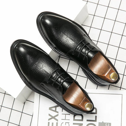 Luxury Men Brogue Dress Shoes Men Suit Casual Shoes Formal Business Leather Shoes Men Brown Wedding Italian Banquet Shoe Size 46