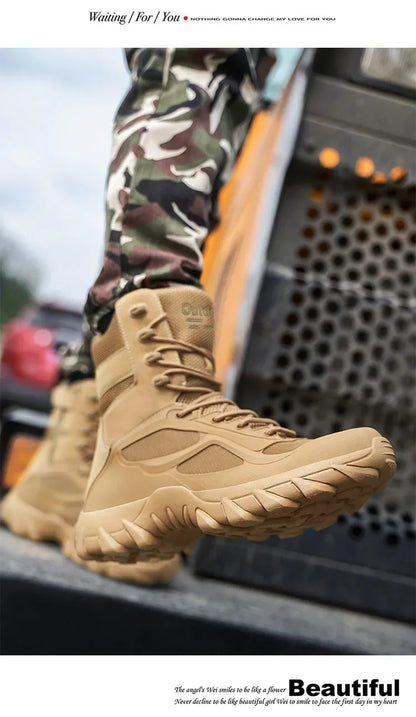 Men Shoes Tactical Boots Special Forces Field Man Boot Lightweight Outdoor Non-Slip Men Zapatillas Hombre Motorcycle Boots