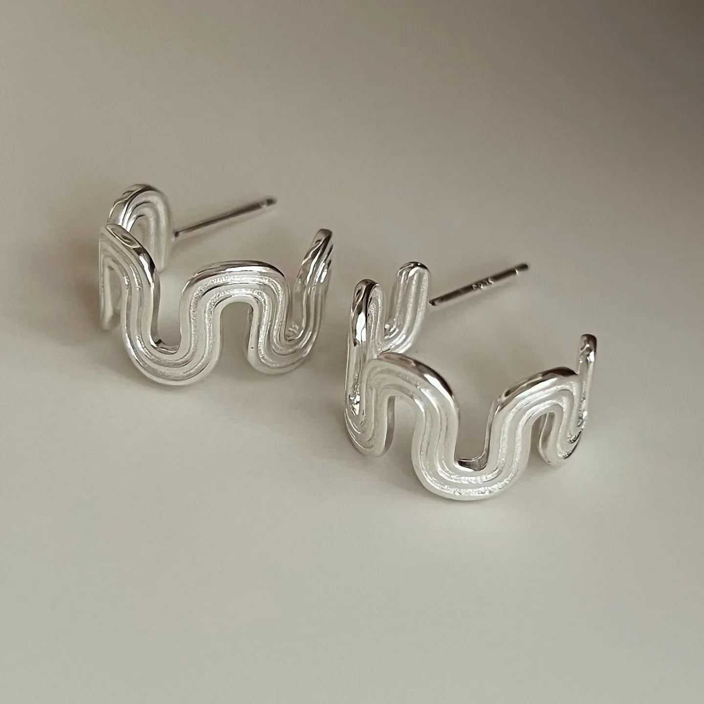 New 925 Sterling Silver Hoop Earrings Pearl Droplet Irregular Vintage Punk For Women Girl Gift Jewelry Dropshipping Wholesale