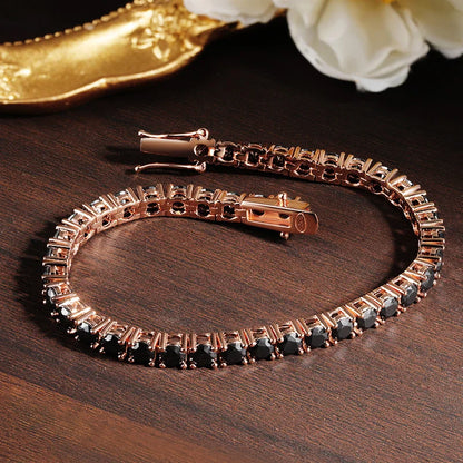 3mm 4mm Black Moissanite Tennis Bracelet Full Diamond GRA 925 Sterling Silver Plated 18k Hiphop Bracelets for Women Man