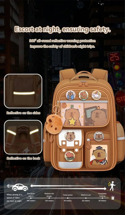 School Bag Waterproof Backpack Large Capacity Alleviate Burden Protecting Spine Widen Straps Backpack for Students Gift