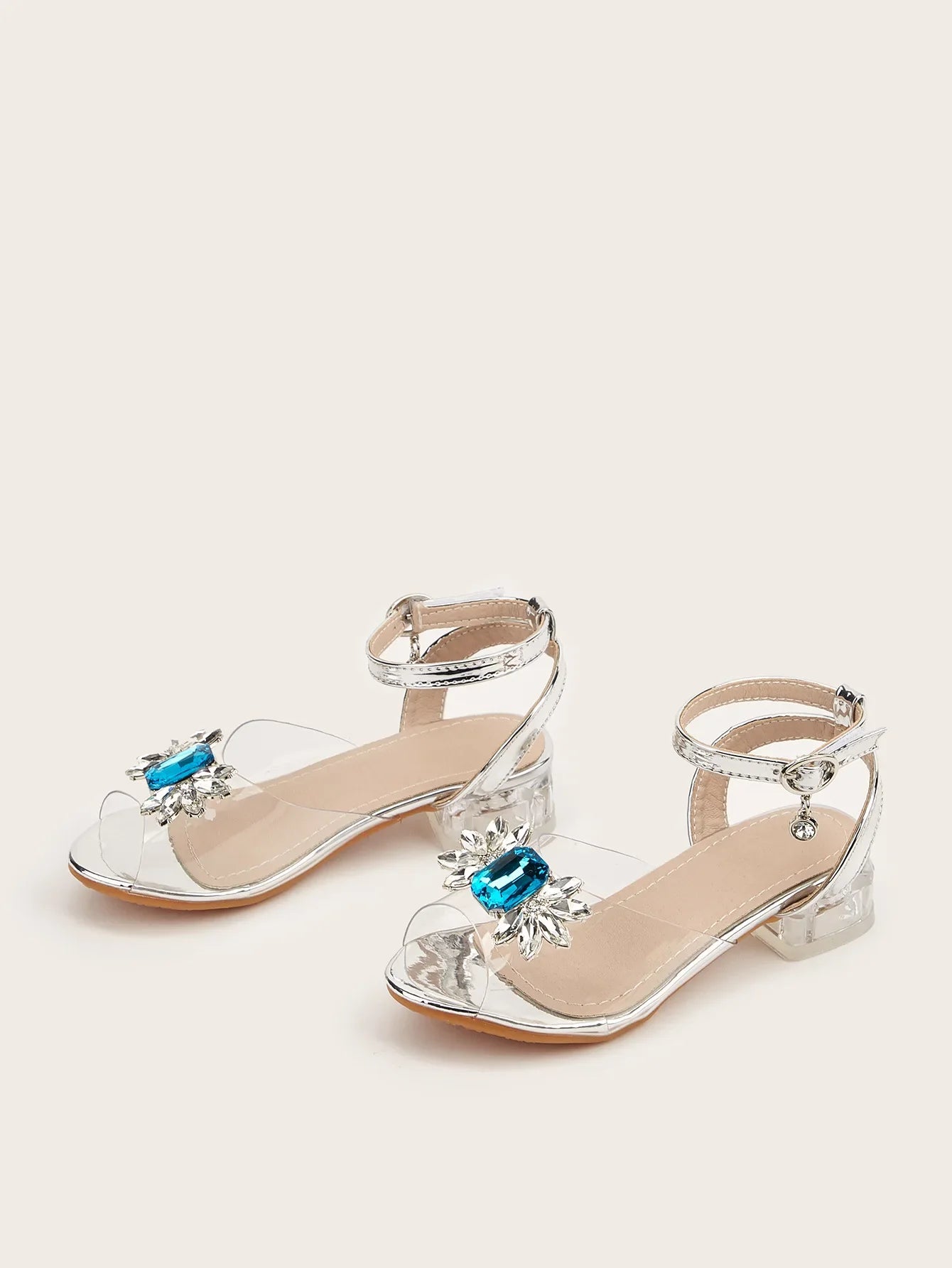 New Children's Shoes Crystal High Heels Girls' Baby Rhinestone Princess Shoes Fashion Transparent Kid's Sandals
