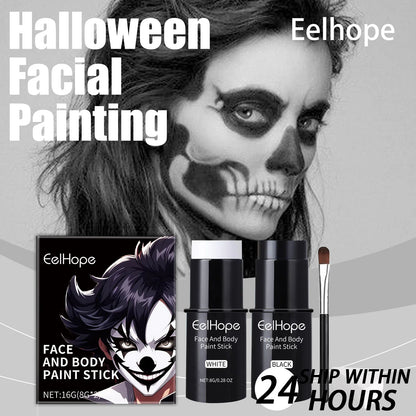 Halloween Face Paint Sticks Kit Vibrant Costume Makeup Set for Kids Adults Washable Cream-Based Face Paint for Body Art
