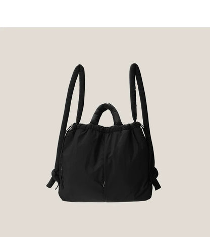 Casual nylon padded tote bag designer soft puffer women shoulder crossbody bags Simple Vintage large capacity handbags 2025